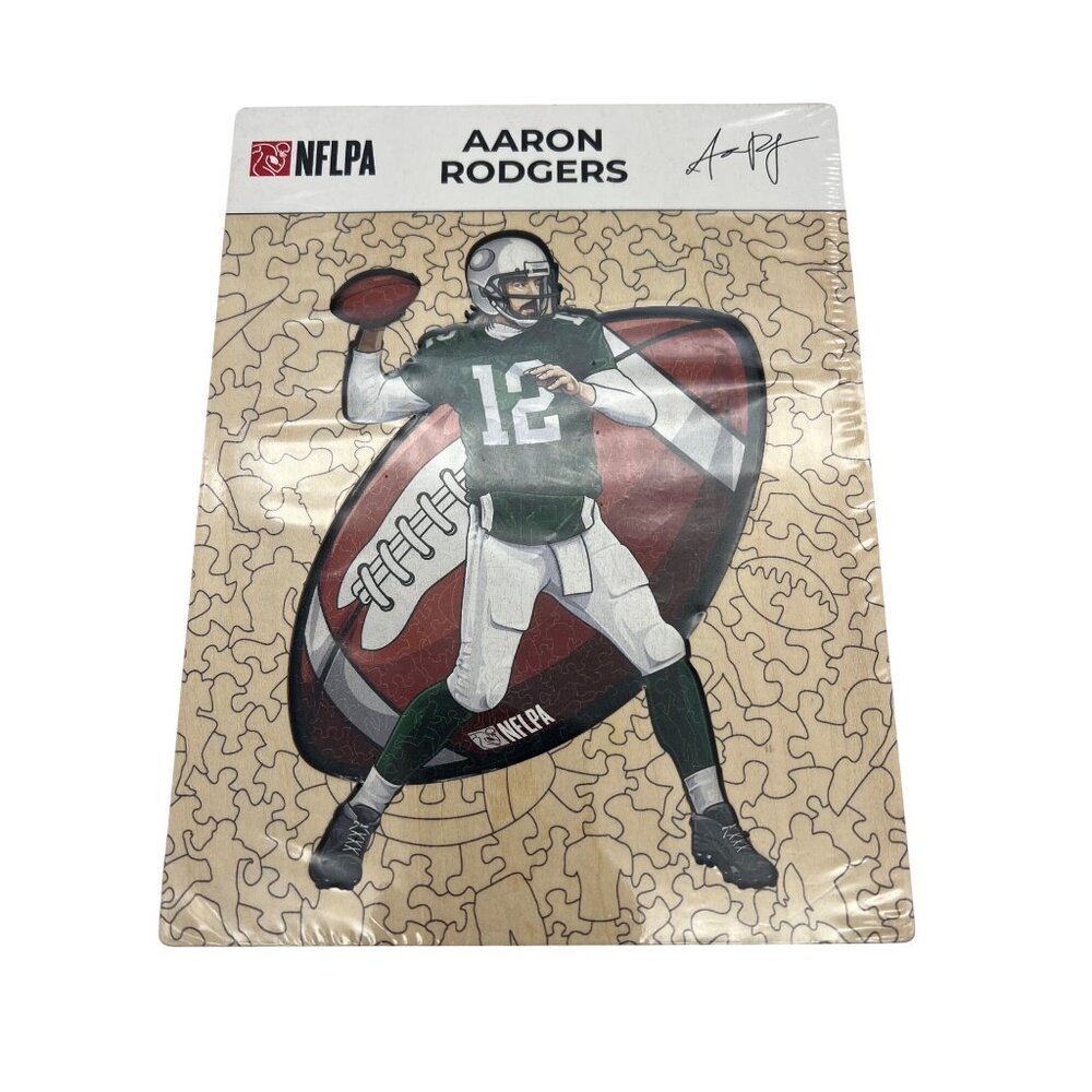 Iconic NFLPA Aaron Rodgers Wooden Puzzle 270 Pieces Sealed Football Collectible